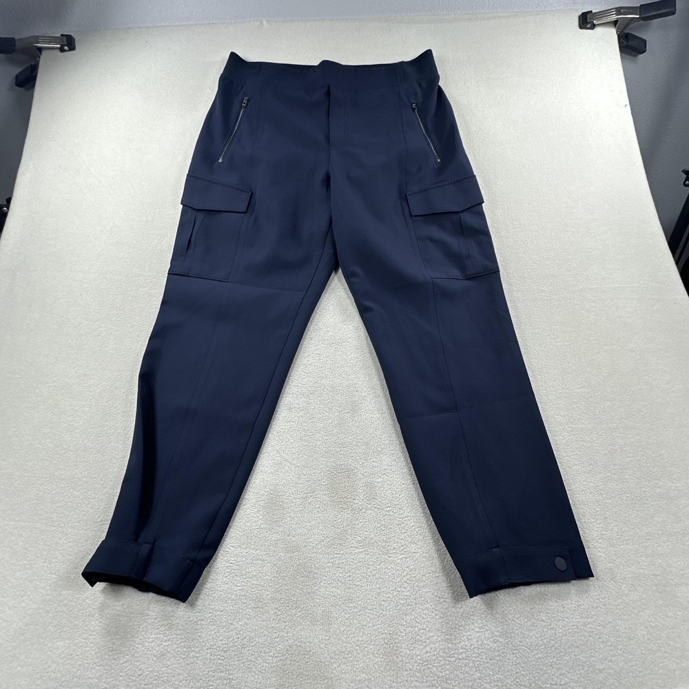 Athleta Pants Womens 14 Petite Navy Endless High Rise Cargo Pull On Stretch - Picture 2 of 13